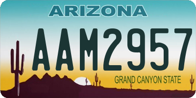 AZ license plate AAM2957