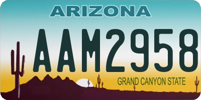 AZ license plate AAM2958