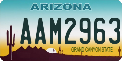 AZ license plate AAM2963