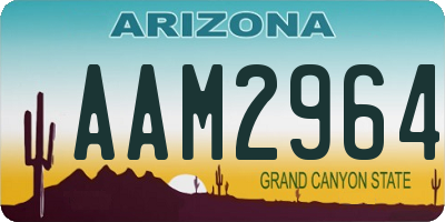 AZ license plate AAM2964