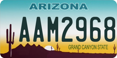 AZ license plate AAM2968