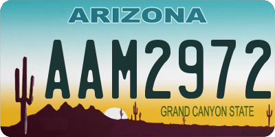 AZ license plate AAM2972