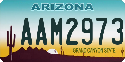 AZ license plate AAM2973