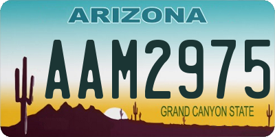 AZ license plate AAM2975