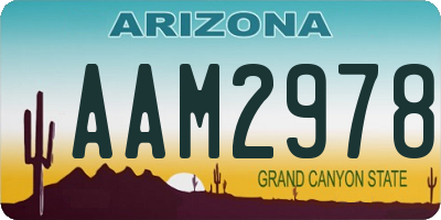 AZ license plate AAM2978