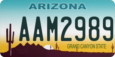 AZ license plate AAM2989
