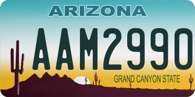 AZ license plate AAM2990