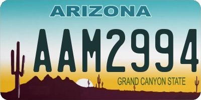 AZ license plate AAM2994