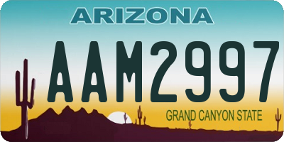 AZ license plate AAM2997