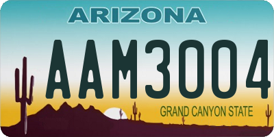 AZ license plate AAM3004