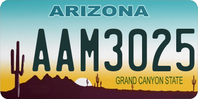 AZ license plate AAM3025