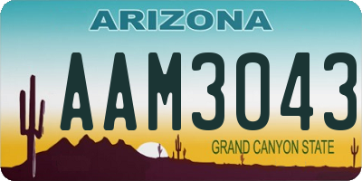 AZ license plate AAM3043