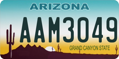AZ license plate AAM3049