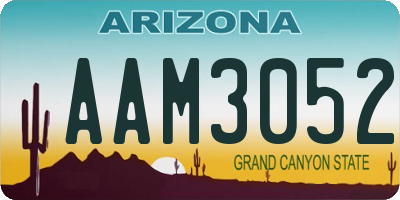 AZ license plate AAM3052