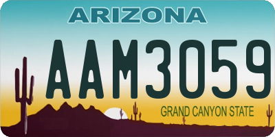 AZ license plate AAM3059