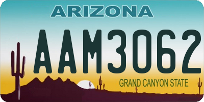 AZ license plate AAM3062