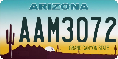 AZ license plate AAM3072