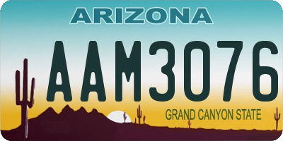 AZ license plate AAM3076