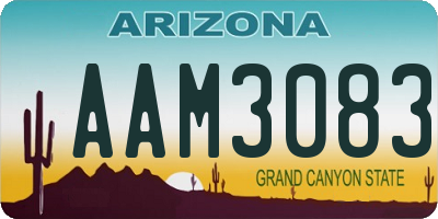 AZ license plate AAM3083