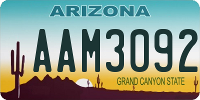 AZ license plate AAM3092