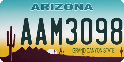 AZ license plate AAM3098