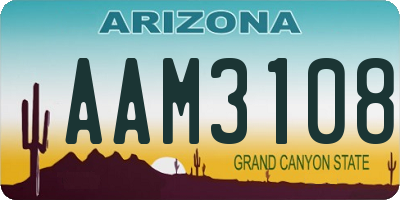 AZ license plate AAM3108