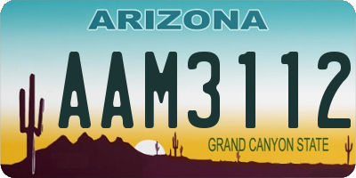 AZ license plate AAM3112