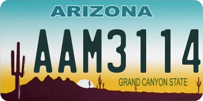 AZ license plate AAM3114