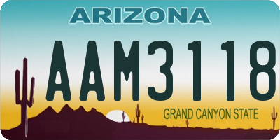 AZ license plate AAM3118