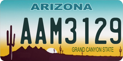 AZ license plate AAM3129
