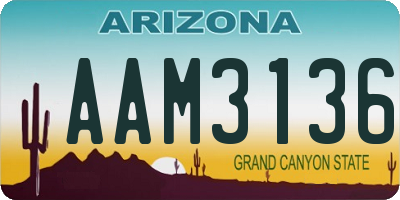 AZ license plate AAM3136