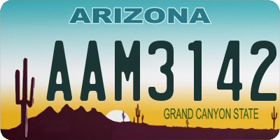 AZ license plate AAM3142