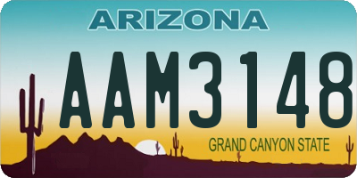 AZ license plate AAM3148
