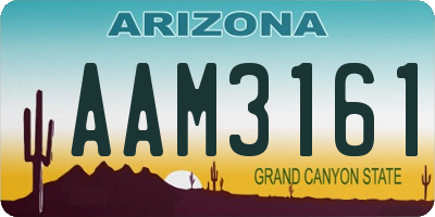 AZ license plate AAM3161