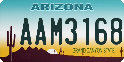 AZ license plate AAM3168