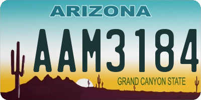 AZ license plate AAM3184