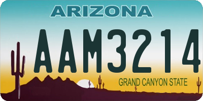 AZ license plate AAM3214