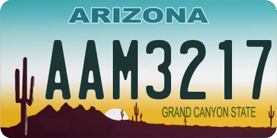 AZ license plate AAM3217