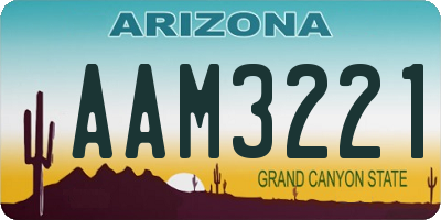 AZ license plate AAM3221