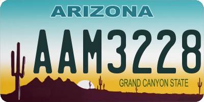 AZ license plate AAM3228