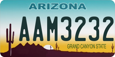 AZ license plate AAM3232
