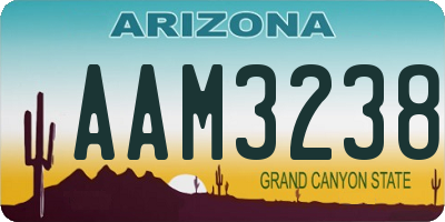 AZ license plate AAM3238