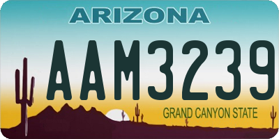 AZ license plate AAM3239