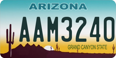 AZ license plate AAM3240