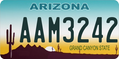 AZ license plate AAM3242