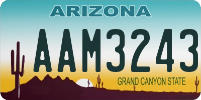 AZ license plate AAM3243