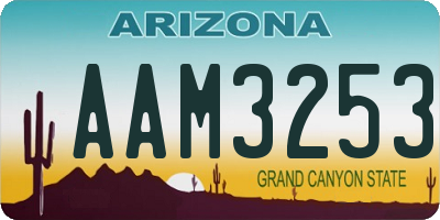 AZ license plate AAM3253