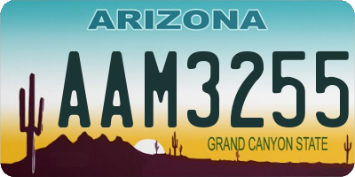 AZ license plate AAM3255