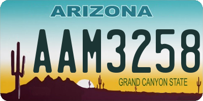 AZ license plate AAM3258