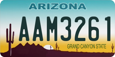 AZ license plate AAM3261
